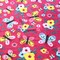 Butterfly and Flowers Pink Anti-Pill Fleece Fabric | By The Yard